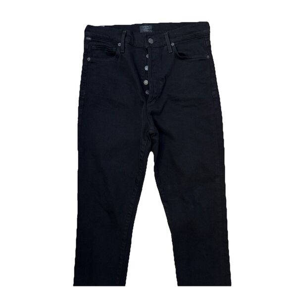 Citizens of Humanity Olivia Crop High Rise Slim Black Jeans Size 28 Button Fly - Picture 3 of 12